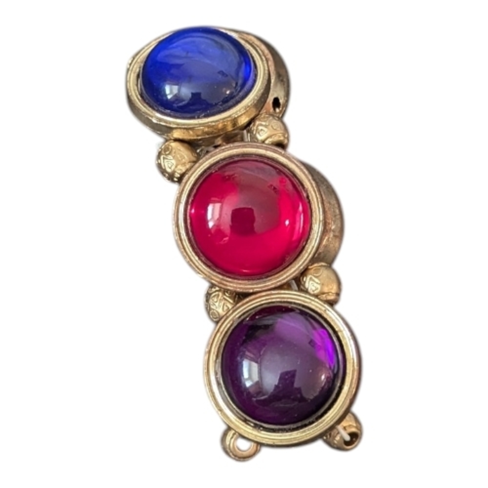 Vintage Fun Bold Jeweled Cabochon  Stretchy Bracelets 80s